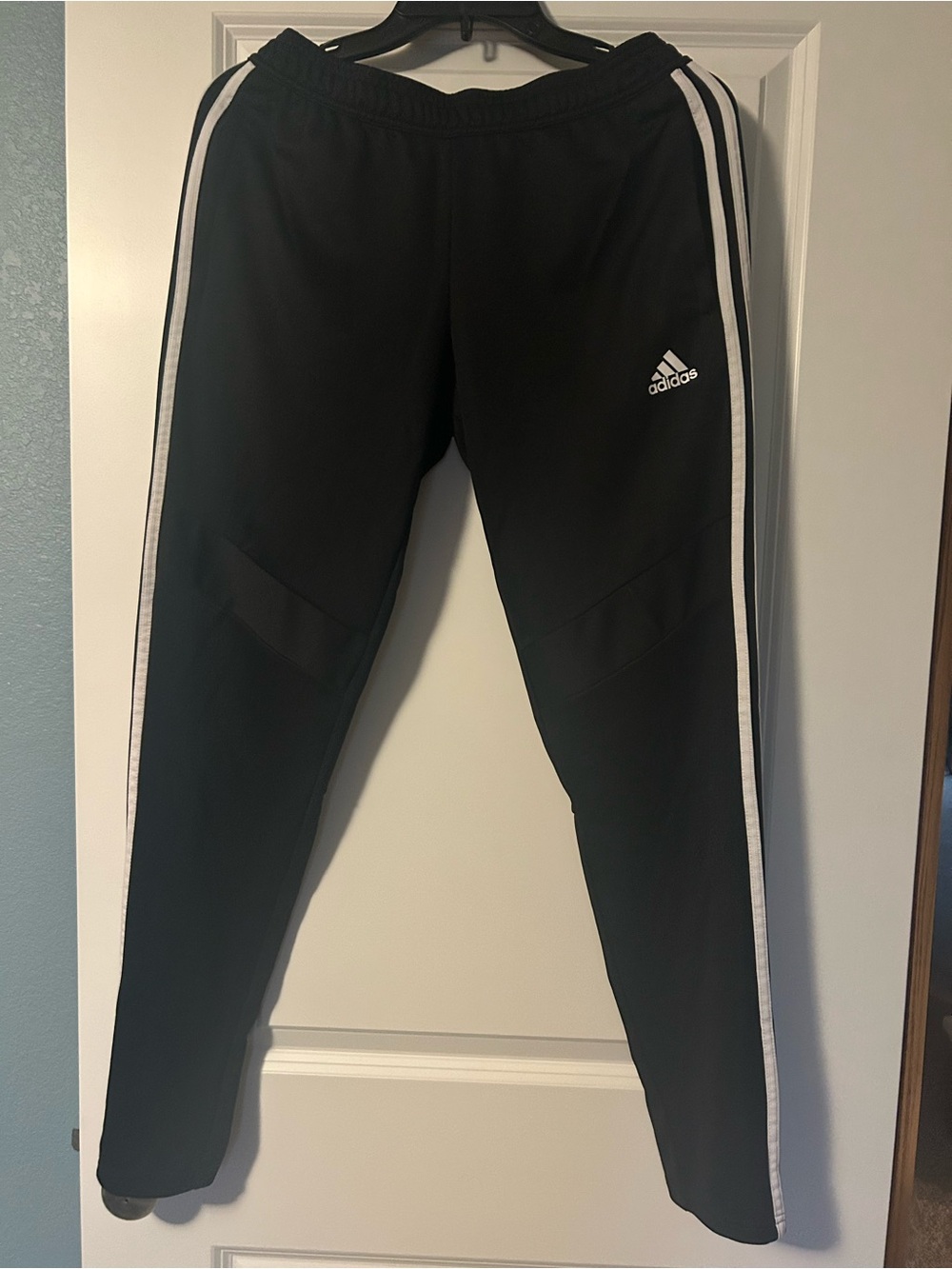 Adidas Women’s Medium Black Athletic Track Pants with White Stripe